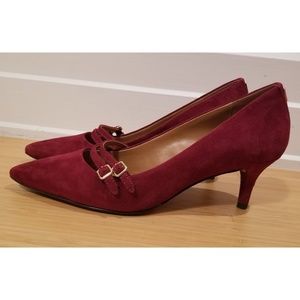 Coach Red Pumps w/ Gold Buckle Size 6.5